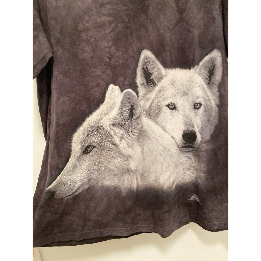 The Mountain Graphic Tee Size XL White Wolf Lookout Nature Black Tie Dye 2015 - Picture 3 of 7